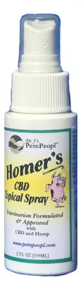 Homer's bottle of Hemp Relief Spray